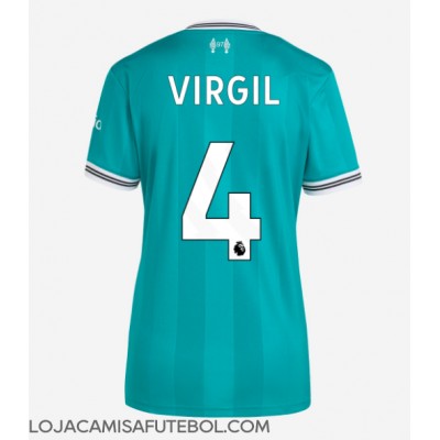 Camisa de Futebol Liverpool Virgil van Dijk #4 Equipamento Alternativo Mulheres 2025-26 Manga Curta Camisa de Futebol Liverpool Virgil van Dijk #4 Equipamento Alternativo Mulheres 2025-26 Manga Curta
